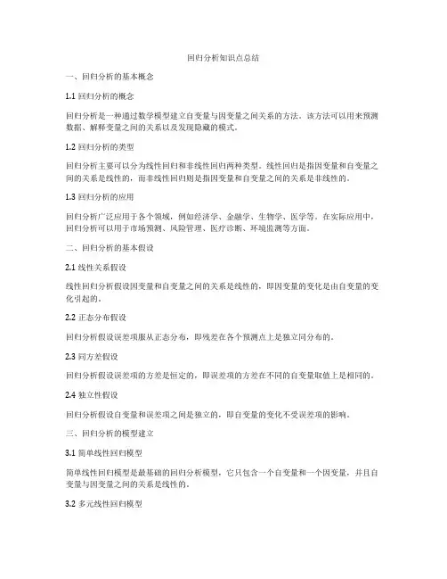 回归分析知识点总结