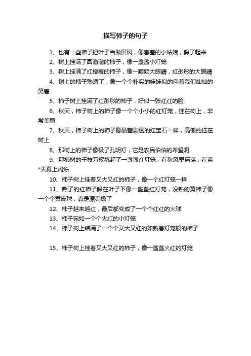 描写柿子的句子