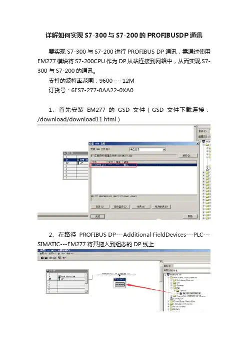 详解如何实现S7-300与S7-200的PROFIBUSDP通讯