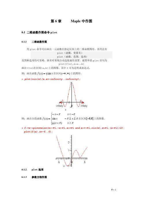 第6章 在Maple中作图