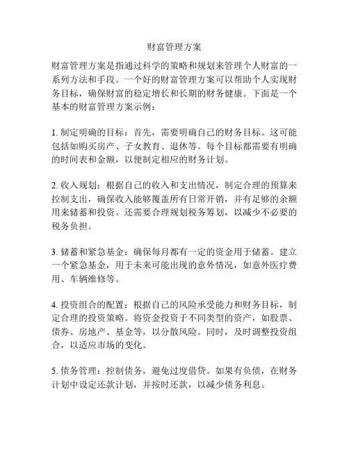 财富管理方案