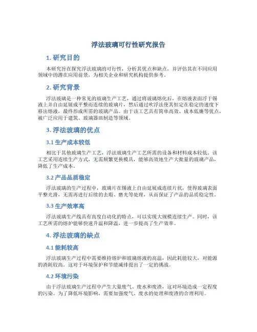 浮法玻璃可行性研究报告