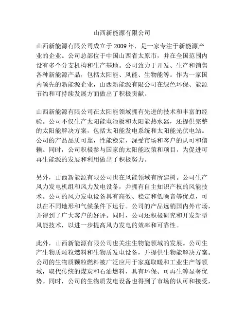 山西新能源有限公司
