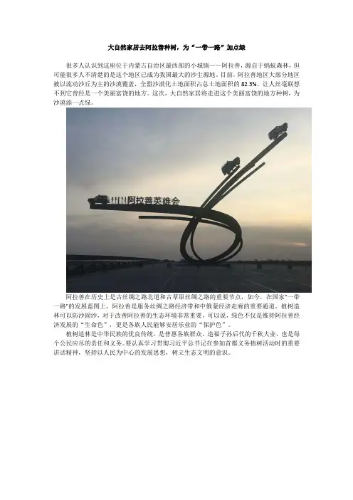 大自然家居去阿拉善种树,为“一带一路”加点绿