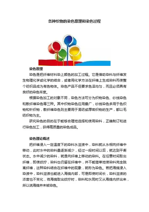 各种织物的染色原理和染色过程