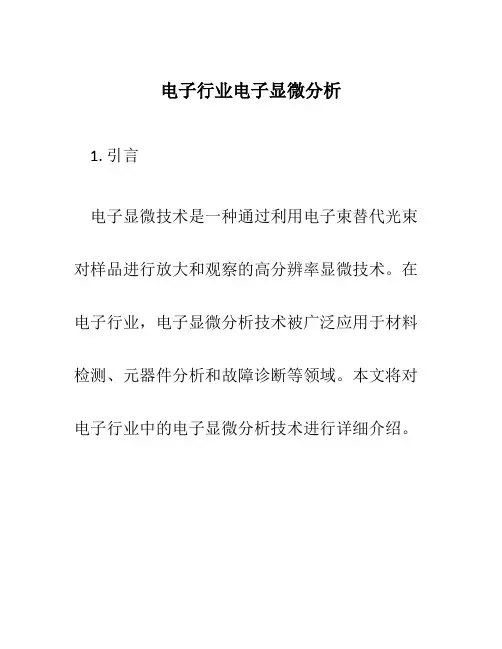 电子行业电子显微分析