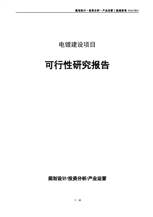 电镀建设项目可行性研究报告