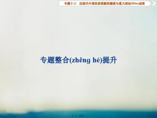 高三历史一轮复习专题十三近现代中国的思想解放潮流与重大理论成果专题整合提升课件新人教版