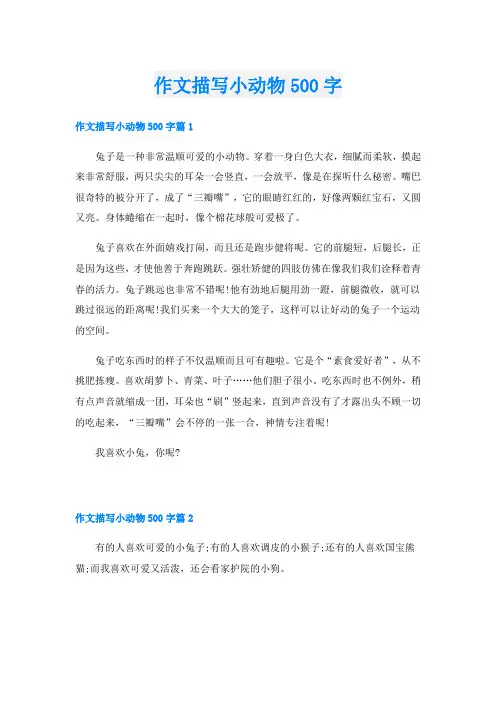 作文描写小动物500字
