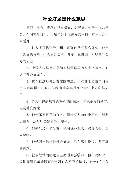 叶公好龙是什么意思