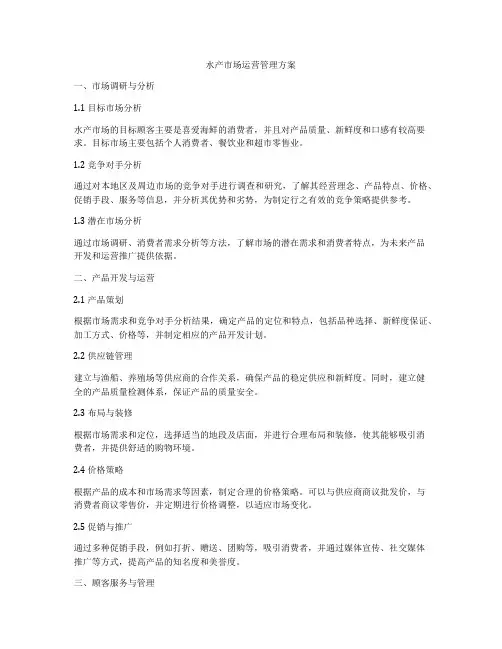 水产市场运营管理方案