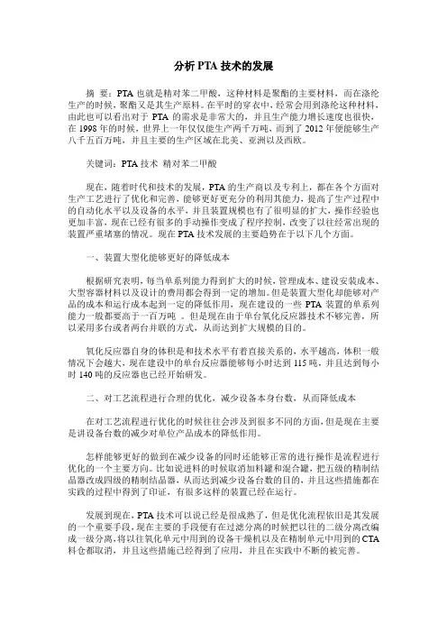 分析PTA技术的发展