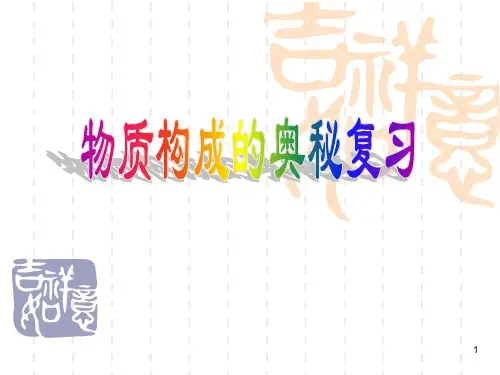 物质构成的奥秘复习PPT课件