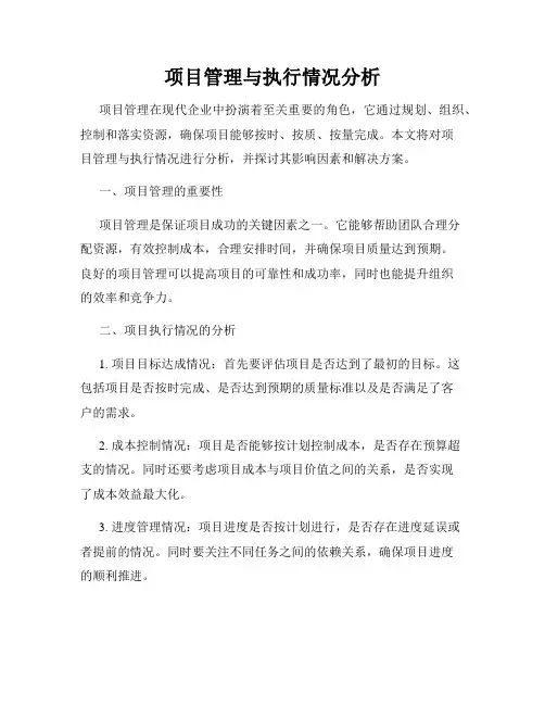 项目管理与执行情况分析