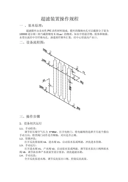 超滤装置操作规程