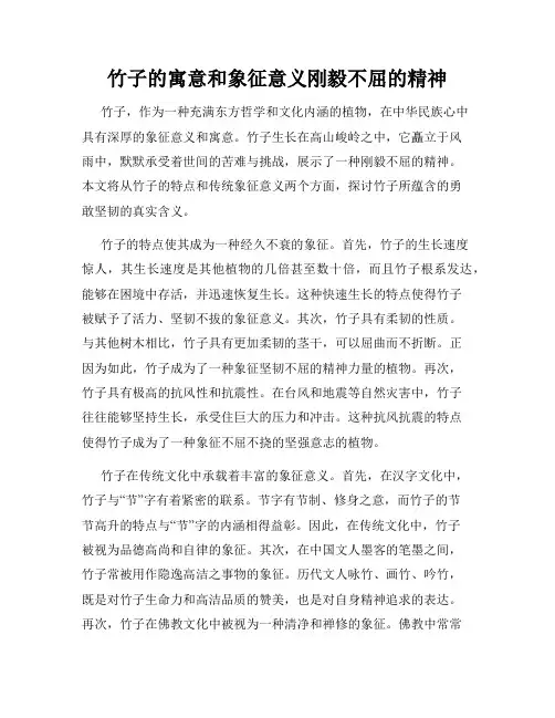 竹子的寓意和象征意义刚毅不屈的精神