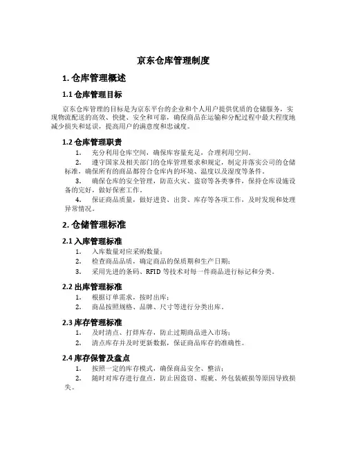 京东仓库管理制度