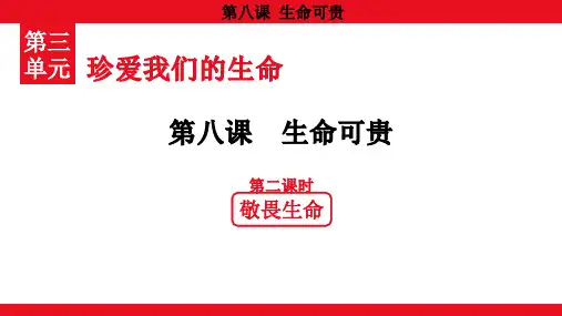 3.8.2 敬畏生命课件(共18张PPT) 道德与法治统编版七年级上册