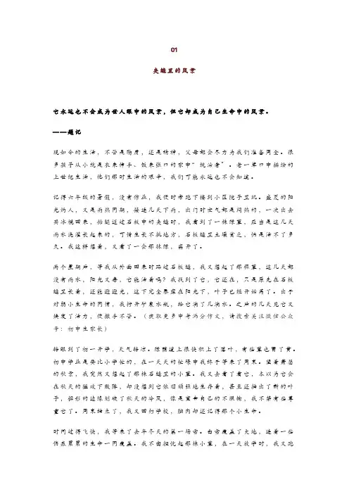 2024中考语文作文押题《托物言志类》范文10篇