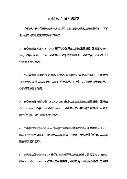 心脏超声指标解读