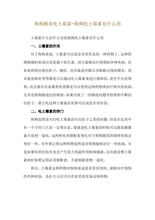 狗狗肠炎吃土霉素-狗狗吃土霉素有什么用