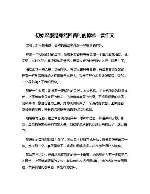 初始汉服是蓦然回首时的惊鸿一瞥作文