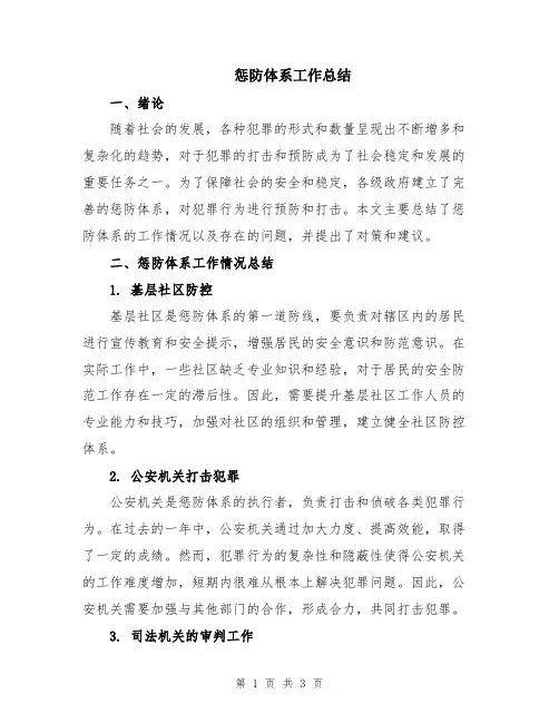 惩防体系工作总结