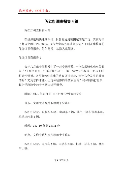 闯红灯调查报告4篇