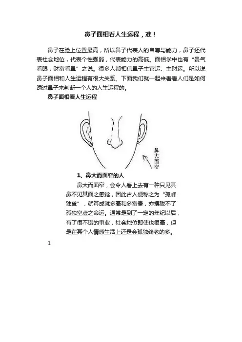 鼻子面相看人生运程，准！