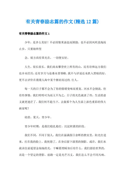 有关青春励志篇的作文(精选12篇)