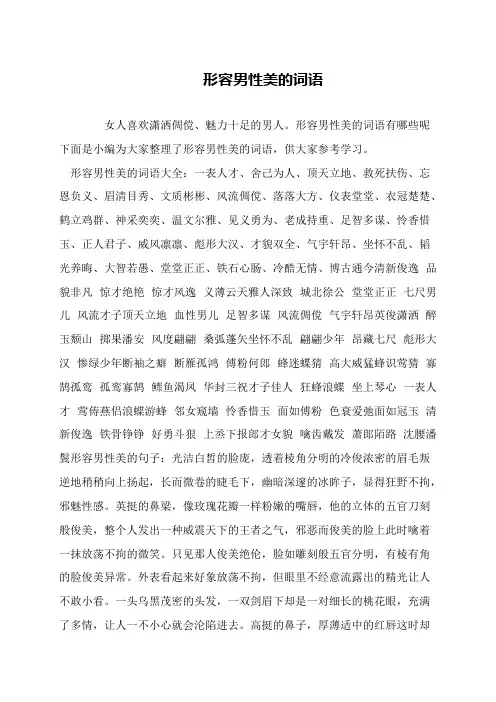 形容男性美的词语