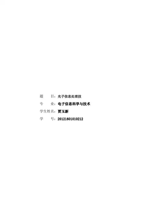 光电信息处理论文
