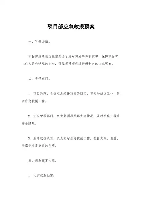 项目部应急救援预案
