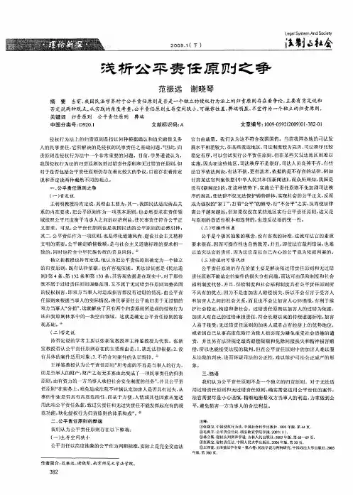 建析公平责任原则之争
