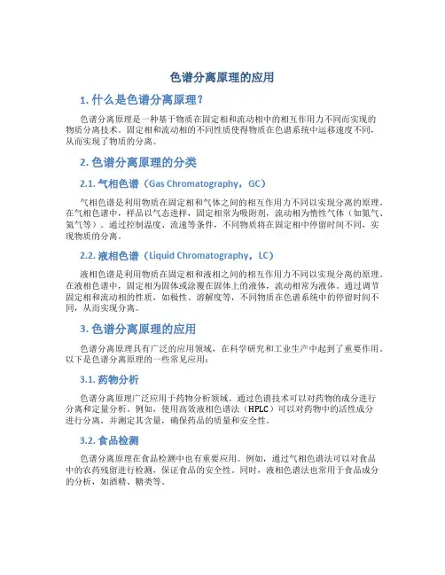 色谱分离原理的应用
