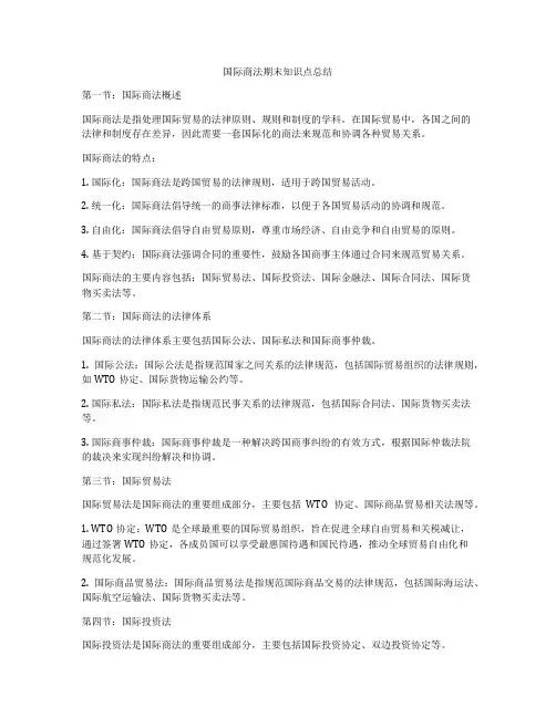 国际商法期末知识点总结