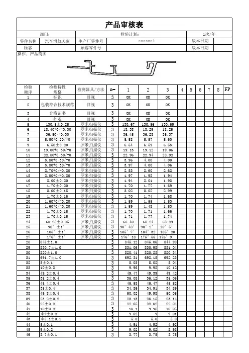 VDA6.5产品审核报告范例