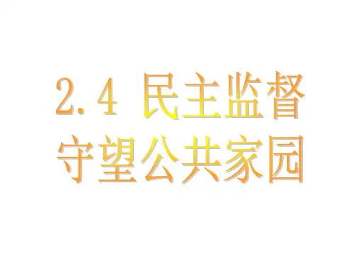 2.4_民主监督：守望公共家园课件(共41张PPT)