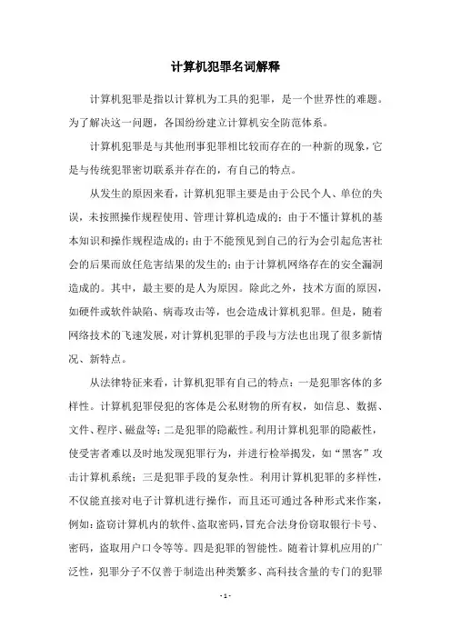 计算机犯罪名词解释