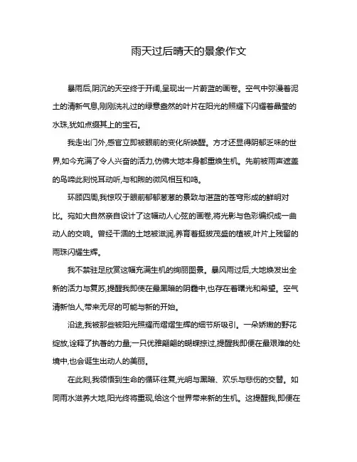 雨天过后晴天的景象作文