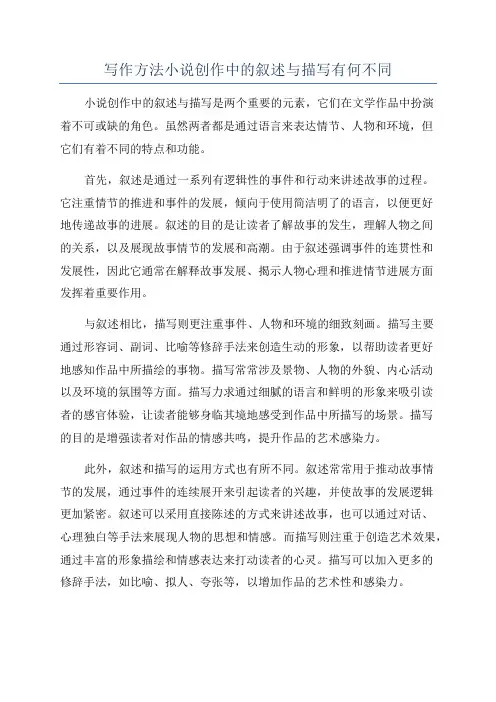 写作方法小说创作中的叙述与描写有何不同