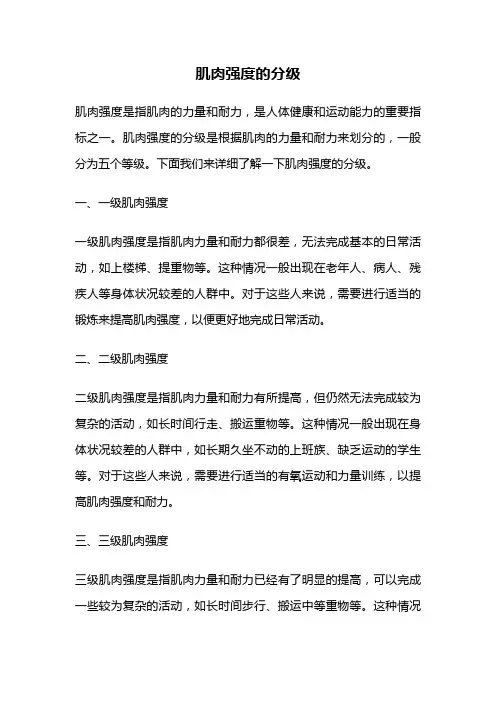 肌肉强度的分级