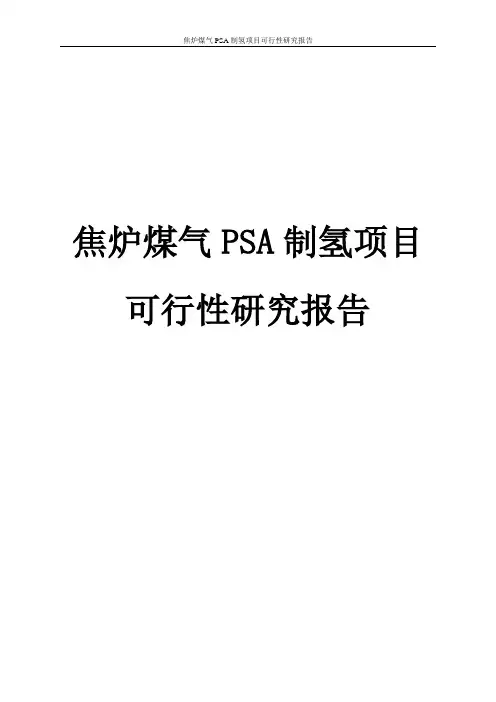 焦炉煤气PSA制氢项目可行性研究报告