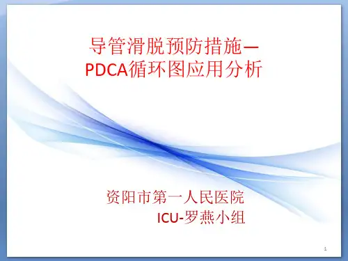 导管滑脱预防措施-PDCA循环图应用分析PPT参考课件