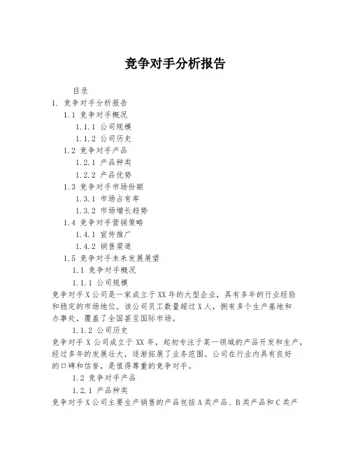 竞争对手分析报告