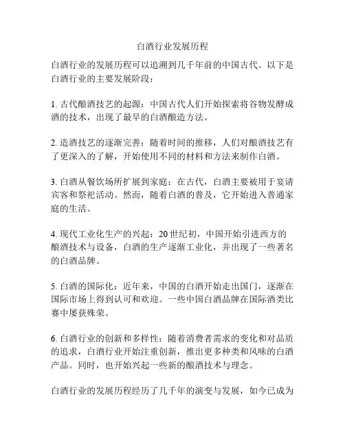白酒行业发展历程