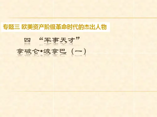 高中历史(人民版)选修4教学课件：专题三 四 “军事天才”拿破仑·波拿巴(一)19张PPT)