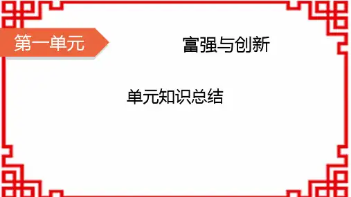 九年级道德与法治上册 第一单元 富强与创新 单元知识总结