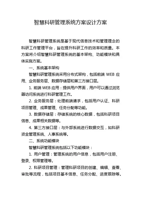 智慧科研管理系统方案设计方案 (2)