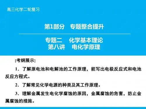 高考化学二轮复习专题二 化学基本理论  第八讲 电化学原理